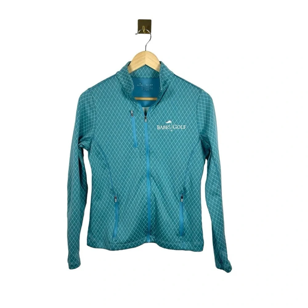 Peter Millar Womens Quilted Full Zip Golf Jacket Teal Babes Golf Small S